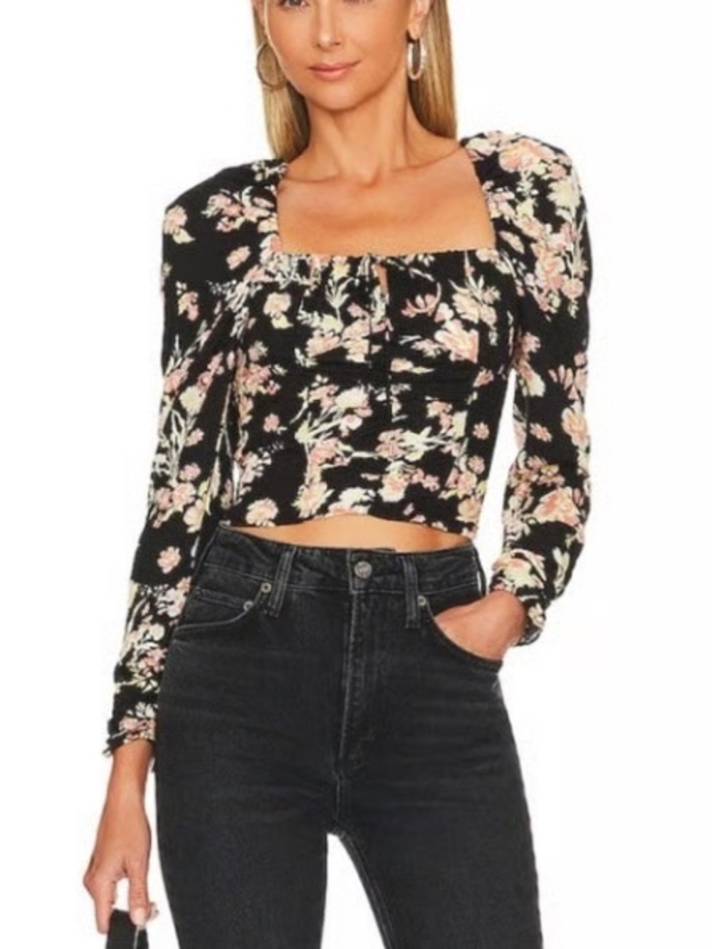 NWT Free People Hilary Long Sleeve Crop Top Large